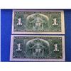 Image 2 : Bank of Canada; 1937 $1.00 Gordon Towers Y/L9815964 and Coyne Towers M/N5679933 both notes VF to EF.