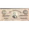 Image 2 : USA; $50.00 note 1864 Confederate States of America serial 23247 in Fine.