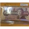 Image 4 : Bank of Canada; $2.00 note 1986 bundle of 100 consecutives notes CBA 0474600 to 699 all UNC.