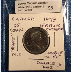 25 cent Canada 1973 with somes errors