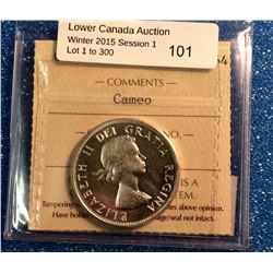 Canada silver 50 cents 1957 PL-64, ICCS