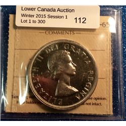 Canada silver dollar 1961 PL-65 ICCS