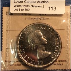 Canada silver dollar 1960 PL-64 ICCS