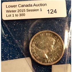 Canada silver 25 cents 1959 heavy Cameo mint state