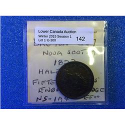 Breton 873 Nova Scotia 1823 EF, 15 Leaves Engrailed edge NS-1A4