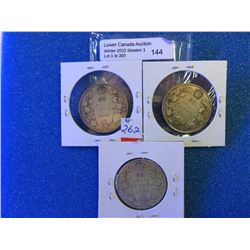 Canada Silver 50 cents 1916-1917-1919, lot of 3 coins