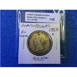 Newfoundland Silver 50 cents 1882 H fine