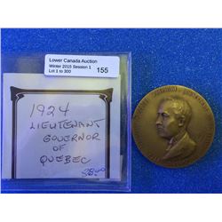 Medal 1924 of  Hon. Narcisse Perodeau Lieutenant Gouverneur de la province du Québec