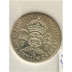 Great Britain 2 Shilling 1944; NNC certified MS-64.