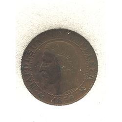 France 5 Centimes 1856-B; NNC certified XF-45. KM # 777.2.