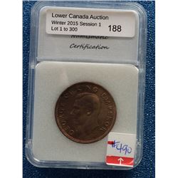 New Zealand 1 Penny 1940; NNC certified MS-62 Red & Brown.