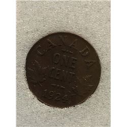 1 cent 1924; NNC certified AU-55.