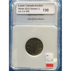 5 cents 1928; NNC certified AU-58.