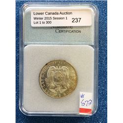 Ecuador 2 Sucres 1944;NNC certified MS-66. Y # 55.