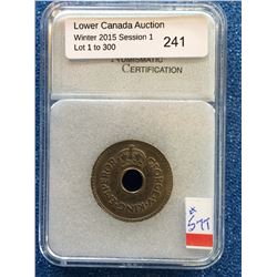 Fiji 1 Penny 1935; NNC certified AU-58.
