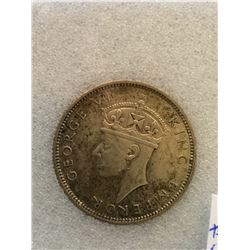 Fiji 1 Shilling 1942-S; NNC certified AU-50. KM # 12A.