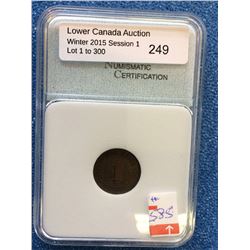 Germany 1 Pfennig 1875-B; NNC certified AU-50.