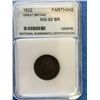 Image 2 : Great Britain 1 Farthing 1822; NNC certified MS-63 Brown.