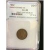 Image 1 : 1 cent 1942; NNC certified AU-58 Double Die Reverse, Doubled Right Leaf. Not noted Die Rotation.