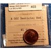 Image 2 : 1 cent 1949; ICCS certified MS-63 Red, A Off Denticle.