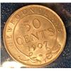 Image 3 : Newfoundland 50 cents 1907; ICCS certified AU-50.