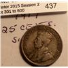 Image 2 : Newfoundland 25 cents 1917C in Fine 12.