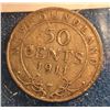 Image 2 : Newfoundland 50 cents 1911 in VF-20.
