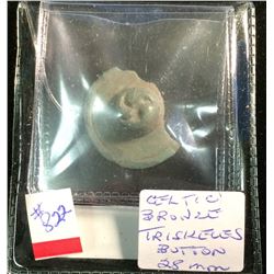 Celtic Bronze triskeles Button 28 mm.