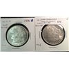 Image 1 : USA silver Morgan lot of two coin 1903 p  and 1921  mint state