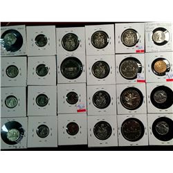 Canada nickel and silver lot of 5-10-50 Cents and dollars from 1893 to 1975 some with doubling and e