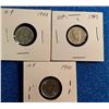 Image 2 : Newfoundland 10 cents 1941C EF-40, 1942C EF-40 and 1943C VF-30. Lot of 3 coins.