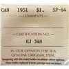 Image 2 : 1 dollar 1951; ICCS SP-64.