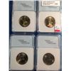 Image 1 : USA; 1 dollar 2003-D MS-68, 3 x 2003-P MS-68; NNC certified. Lot of 4 coins.