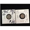 Image 2 : 5 cents 1872H in VG-8 Cleaned & 1905 in VF-30. Lot of 2 coins.