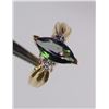 Image 3 : MYSTIC TOPAZ RING MARQUISE CUT SET IN 10 K YELLOW GOLD WITH SMALL DIAMONDS ON