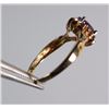 Image 4 : 10 K YELLOW GOLD LAB CREATED RUBY AND DIAMOND RING. OVAL SHAPED CENTER STONE