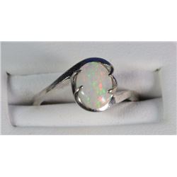 VINTAGE OPAL RING 14 K WHITE GOLD SWEET RING SIZE 5. OPAL HAS PLENTY OF FIRE