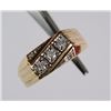 Image 4 : VINTAGE GENTS 10K YELLOW GOLD &  DIAMOND RING. CLASSIC MENS RING WITH 3 NICE
