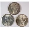 Image 1 : 3 AU/BU PEACE DOLLARS 1922-D, 23. 25-S