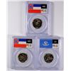 Image 2 : PCGS GRADED PR-69 DCAM STATE QUARTERS: 2-MISSISSIPPI & 1-LOUISIANA