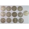 Image 1 : 13 WALKING LIBERTY HALVES FINE OR BETTER