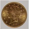 Image 2 : 1893-S $20.00 GOLD LIBERTY CCGS GRADED GEM BU, RARE