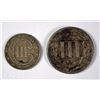 Image 2 : TYPE COINS: 1852 3-CENT PIECE, FINE & 1865 3-CENT PIECE  XF