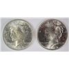 Image 1 : 2 BU PEACE DOLLARS 1922, 24