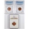 Image 1 : ( 3 ) GRADED LINCOLN CENTS: 1945 NGC-66 RED & 1955-S & 58-D PCGS RED SUPERB GEMS