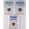 Image 1 : ( 3 ) PCGS GRADED MS-67 RED LINCOLN CENTS: 1992-D, 93-D & 94-D