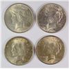 Image 1 : 4 AU PEACE DOLLARS 1922-P,D, 23, 26-S