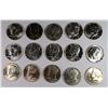Image 1 : LOT OF 15 40% SILVER HALF DOLLARS, 7- GEM BU SMS KENNEDY HALF DOLLARS,