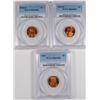 Image 1 : ( 3 ) PCGS GRADED LINCOLN CENTS, PCGS MS-66 RED: 1944, 53-D & 56-D