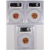 Image 2 : ( 3 ) PCGS GRADED LINCOLN CENTS, PCGS MS-66 RED: 1944, 53-D & 56-D